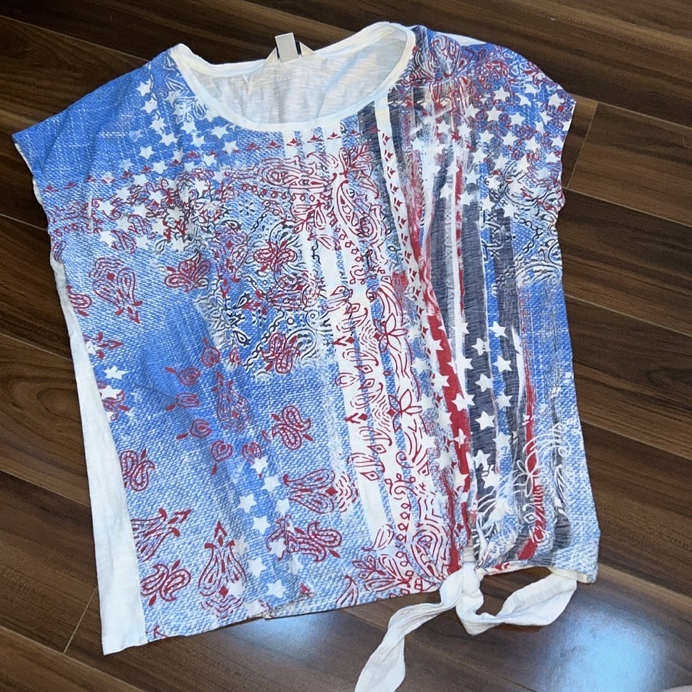 1X CJ banks red white blue patriotic vibes USA top